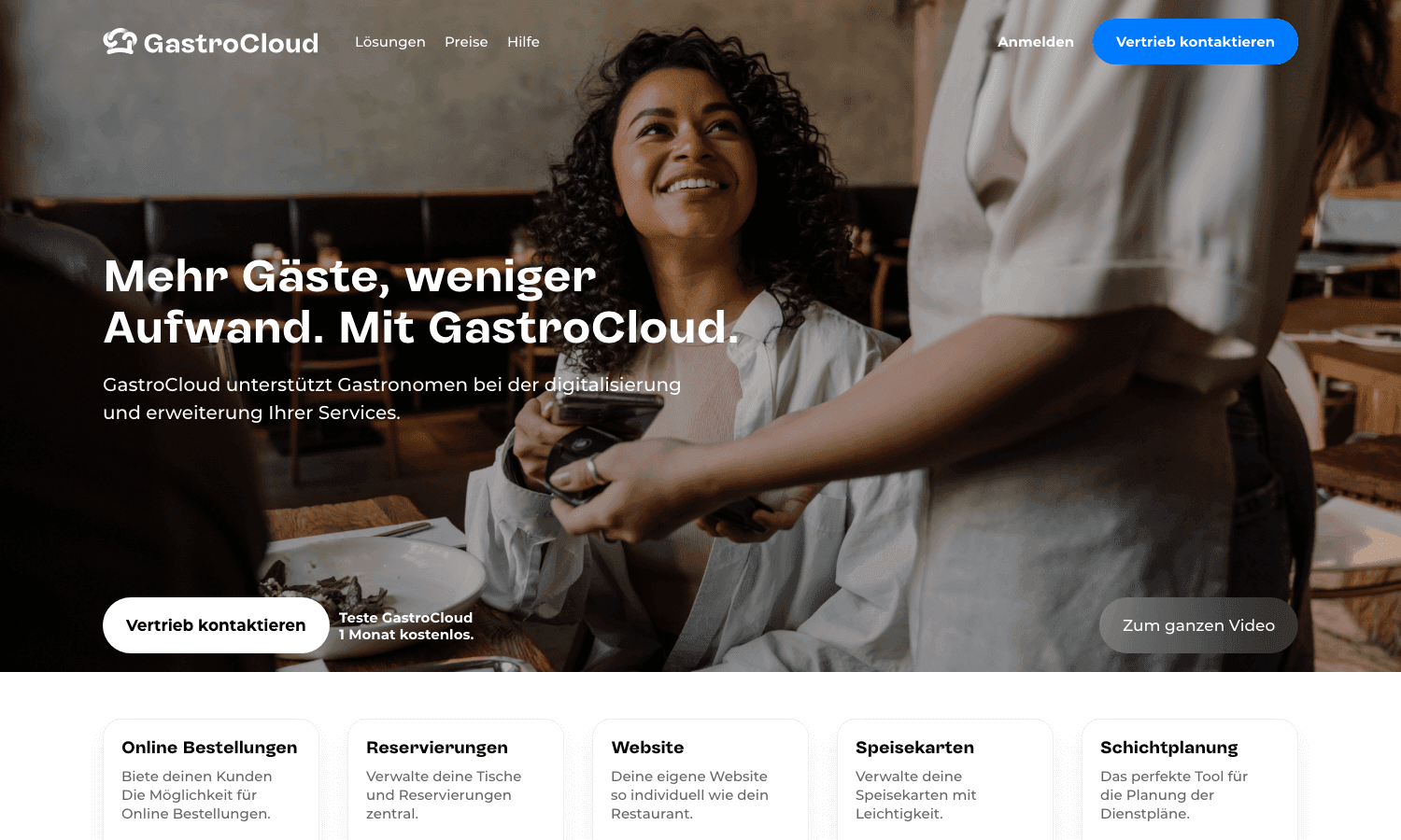 GastroCloud Landingpage