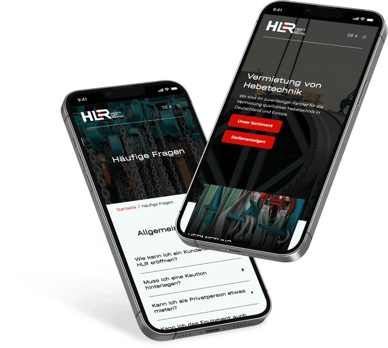 Mockup von der HLR Website